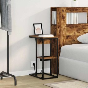 vidaXL Κομοδίνο Καπνιστή δρυς 41.5 x 26 x 60.5 εκ Επεξεργασμένο ξύλο