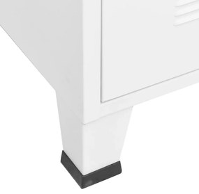 vidaXL Ντουλάπα Βιομηχανική Λευκή 90 x 50 x 180 εκ. Μεταλλική