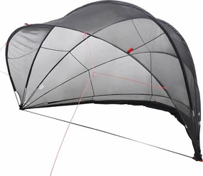 vidaXL Θόλος πισίνας Μαύρο 500 x 500 x 236 εκ.