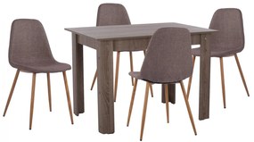 Σετ τραπεζαρίας C11617.03 5 τμχ σε Sonoma oak και Καφέ ύφασμα