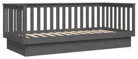 820387 vidaXL Καναπές Κρεβάτι Γκρί 100 x 200εκ. από Μασίφ Ξύλο Πεύκου