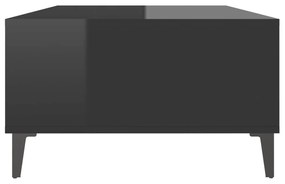 Τραπεζάκι Σαλονιού Γυαλιστερό Μαύρο 103,5x60x35εκ. Μοριοσανίδα - Μαύρο
