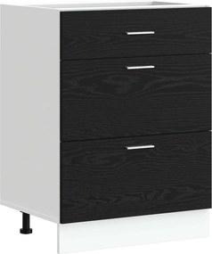 vidaXL Βάση Ντουλάπας Κουζίνας Μαύρη Δρυς 60 x 46 x 81,5 cm