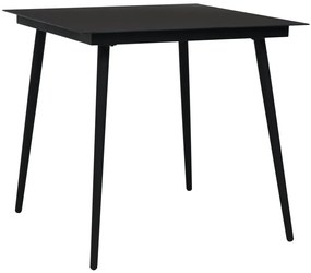 vidaXL Σετ Τραπεζαρίας Εξ. Χώρου 5 τεμ. Μαύρο Ατσάλι Βαμβακερό Σχοινί