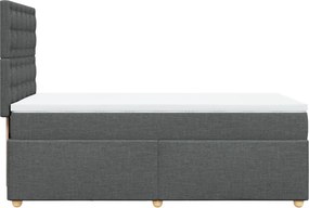 vidaXL Κρεβάτι Boxspring με Στρώμα Σκούρο Γκρι 90x200 εκ. Υφασμάτινο