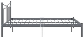 vidaXL Πλαίσιο Κρεβατιού Γκρι 140 x 200 εκ. Μέταλλο