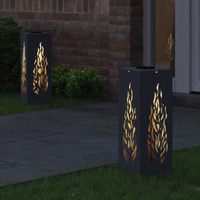 vidaXL Ηλιακό LED Φως Δρόμου 2 pcs Θερμό λευκό 18 x 18 x 50 εκ.