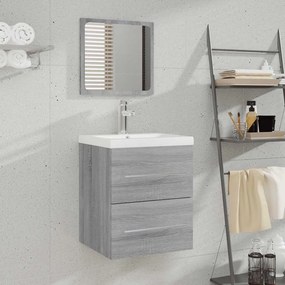 vidaXL Ντουλάπι Μπάνιου με Καθρέφτη Γκρι Sonoma 41x38,5x48 εκ.