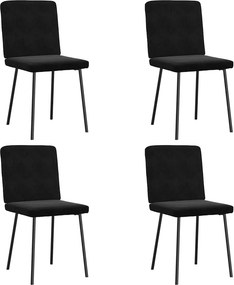 vidaXL Καρέκλες Τραπεζαρίας 4 τεμ. Μαύρες Βελούδινες