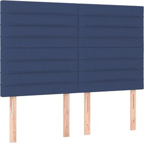 vidaXL Κρεβάτι Boxspring με Στρώμα Μπλε 140x200 εκ. Υφασμάτινο