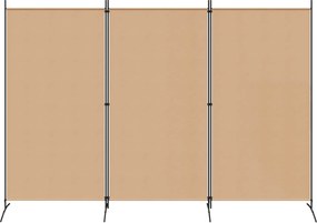 vidaXL 3-Panel Room Divider Μπεζ 260 x 180 cm Ύφασμα
