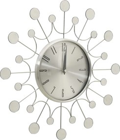 vidaXL Ρολόι Τοίχου Ασημί 40 εκ. Μεταλλικό