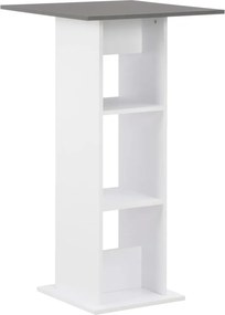 vidaXL Τραπέζι Μπαρ Λευκό / Γκρι Ανθρακί 60 x 60 x 110 εκ.
