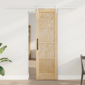 vidaXL Συρόμενη Πόρτα με Σετ Εξαρτημάτων 61x198.5 cm Στέρεο Ξύλο Πεύκο