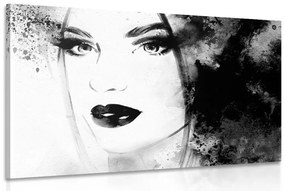 Εικόνα μοντέρνου γυναικείου πορτρέτου σε ασπρόμαυρο - 90x60