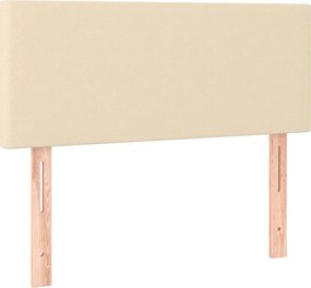 vidaXL Κρεβάτι Boxspring με Στρώμα &amp; LED Κρεμ 100x200 εκ. Υφασμάτινο