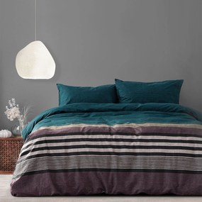 Σεντόνια Μονά (Σετ) Kocoon Komo Blue Μπεζ,Πετρόλ ΧΩΡΙΣ ΛΑΣΤΙΧΟ 160x270