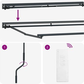 vidaXL Ηλεκτρικό Ανακλινόμενο Κάθισμα Ανθρακί 4 x 2 m Ατσάλι