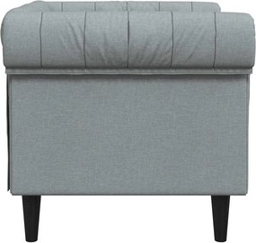 vidaXL Πολυθρόνα Chesterfield Ανοιχτό Γκρι Υφασμάτινη