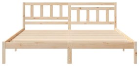 vidaXL Σκελετός Κρεβατιού Καφέ 200 x 200 cm Μασίφ ξύλο πεύκου