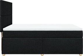 vidaXL Κρεβάτι Boxspring με Στρώμα Μαύρο 140x200 εκ. Υφασμάτινο
