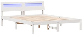 vidaXL Σκελετός Κρεβατιού Λευκό 160 x 200 cm Συμπαγές ξύλο πεύκου