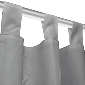 vidaXL Κουρτίνες με Θηλιές 2 τεμ. Γκρι 140 x 225 εκ. από Microsatin