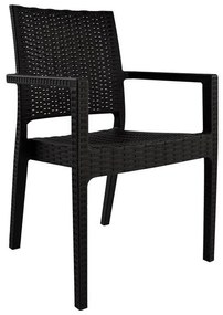 Chair with arms Polypropylene Dark Brown  57x55,5x89 cm