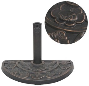 vidaXL Βάση Ομπρέλας Ημικυκλική Μπρονζέ 9 κ. από Ρητίνη