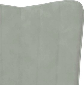 vidaXL Πολυθρόνα Relax Ανοιχτό Γκρι Βελούδινη