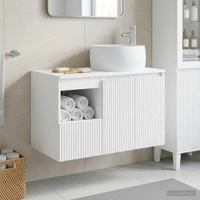 vidaXL Σετ Επίπλων Μπάνιου 2 τμχ. Λευκό Επεξεργασμένο Ξύλο