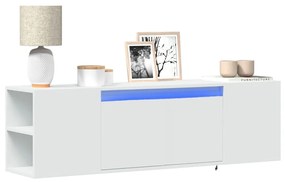 Έπιπλο Τοίχου Τηλεόρασης με LED Λευκό 135x31x39,5 εκ.