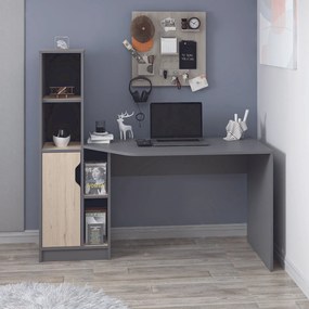 Γραφείο Ανθρακί / Καρυδί RIZU 150x60x140