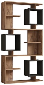 Βιβλιοθήκη Cubix pakoworld σε sonoma-ανθρακί απόχρωση 90x24,6x171,90εκ