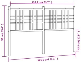 vidaXL Κεφαλάρι Λευκό 137 εκ. Μεταλλικό