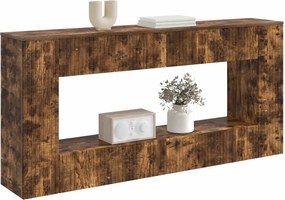 vidaXL Τραπέζι κονσόλας Ριγέ Καπνιστή Δρυς 155 x 29 x 74 εκ.