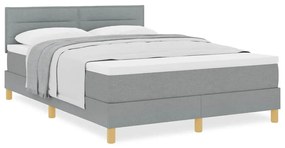 vidaXL Κρεβάτι box spring με στρώμα Ανοιχτό γκρι 140 x 200 cm ύφασμα
