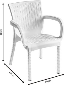 Πολυθρόνα Festive pakoworld PP λευκό