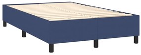 vidaXL Κρεβάτι Boxspring με Στρώμα Μπλε 120x200 εκ. Υφασμάτινο