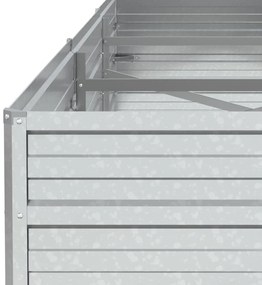 vidaXL Ζαρντινιέρα Υπερυψωμένη Ασημί 240x80x45 εκ. Γαλβανισμ. Χάλυβας