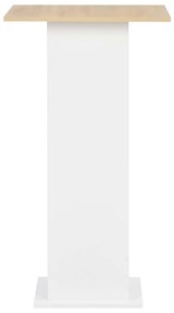 vidaXL Τραπέζι Μπαρ Λευκό / Sonoma Δρυς 60 x 60 x 110 εκ.