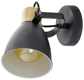 Φωτιστικό Τοίχου-Απλίκα Coswarth 99074 Anthracite-Brown Eglo Μέταλλο,Ξύλο