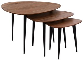 Ζιγκόν Emiliano (Σετ 3Τμχ) HM9256 69,5x67x46cm Natural-Black