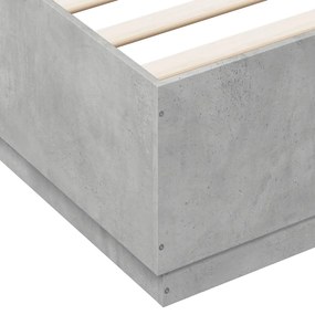 vidaXL Πλαίσιο Κρεβατιού Γκρι Σκυροδέματος 150x200 εκ. Επεξεργ. Ξύλο