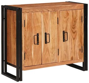 Πλευρικό με Πόρτες Καφέ Μασίφ ξύλο ακακίας και μέταλλο