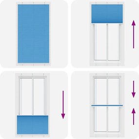 vidaXL Πλισέ Στόρι Μπλε 110x200 εκ. Πλάτος Υφάσματος 109,4 εκ. Πολυεστέρας