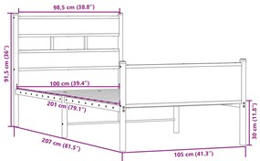 ΠΛΑΙΣΙΟ ΚΡΕΒΑΤΙΟΥ ΧΩΡ. ΣΤΡΩΜΑ SONOMA ΔΡΥΣ 100X200ΕΚ ΕΠ. ΞΥΛΟ 4017285