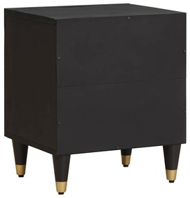 vidaXL Κομοδίνο με Πόρτα Μαύρο 40 x 33 x 46 εκ. Στερεό ξύλο μάνγκο