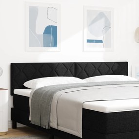 vidaXL LED Κεφαλάρι Σχεδίου Διαμαντένιων Μπλοκ Μαύρο 180 εκ. Ύφασμα