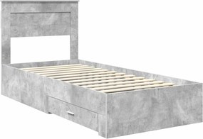 vidaXL Σκελετός Κρεβατιού με κεφαλάρι Σκυρόδεμα Γκρι 100 x 200 cm